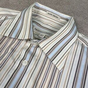 Pronto Uomo Non‎ Iron Striped Dress Shirt Long Sleeve Button Up, L